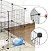 SONGMICS Pet Playpen, Small Animal Playpen, Rabbit Guinea Pig Cage, Zip Ties Included, Metal Wire Apartment-Style Two-Story Pet Premium Villa for Bunnies Puppies, Indoor Use, Black ULPI02H
