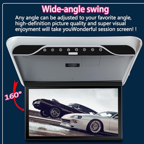 Monitor de techo para coche con pantalla Full HD, ángulo ajustable de 160 grados y HDMI 4