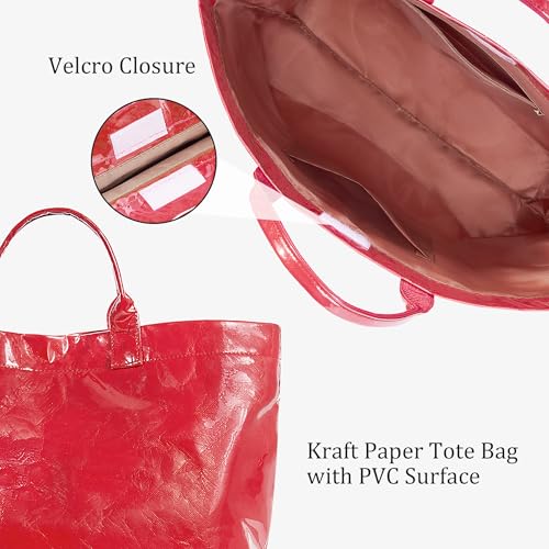 Image of Lushandy PVC Tote Bag for Women Jelly Beach Bag Top Handle Hobo Handbag | Water-Resistant, Wipe Clean, Lightweight