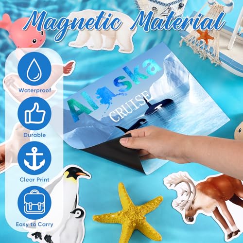 Image of Kanayu 6 Pcs Alaska Cruise Door Decorations Magnetic Large Ship Decorations Magnets Anchor Cruise Decor Car Fridge Magnet Decal for Carnival Stateroom Door