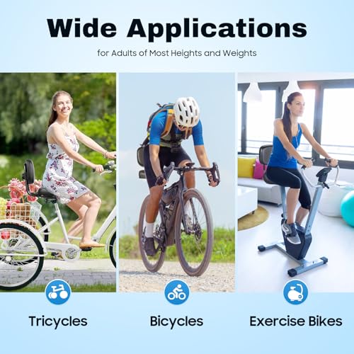 Jiabailie Bike Seat,Bike Saddle with Backrest Replacement Soft Back Rest PU Cushion,Adjustable Height Leather Saddle Pad for Tricycle,City,Commuter,Electric Bike Black