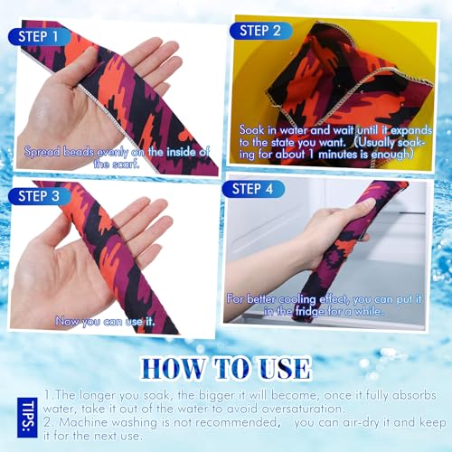Image of Lenwen 36 Pcs Cooling Scarf Neck Wraps Ice Cooling Bandana Headband for Hot Weather Outdoor Cooler