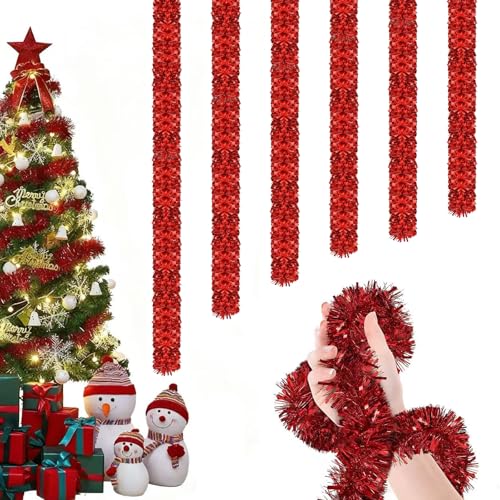 Weihnachten Lametta Girlande, 6 Stück x 2M Glänzende Lametta,...