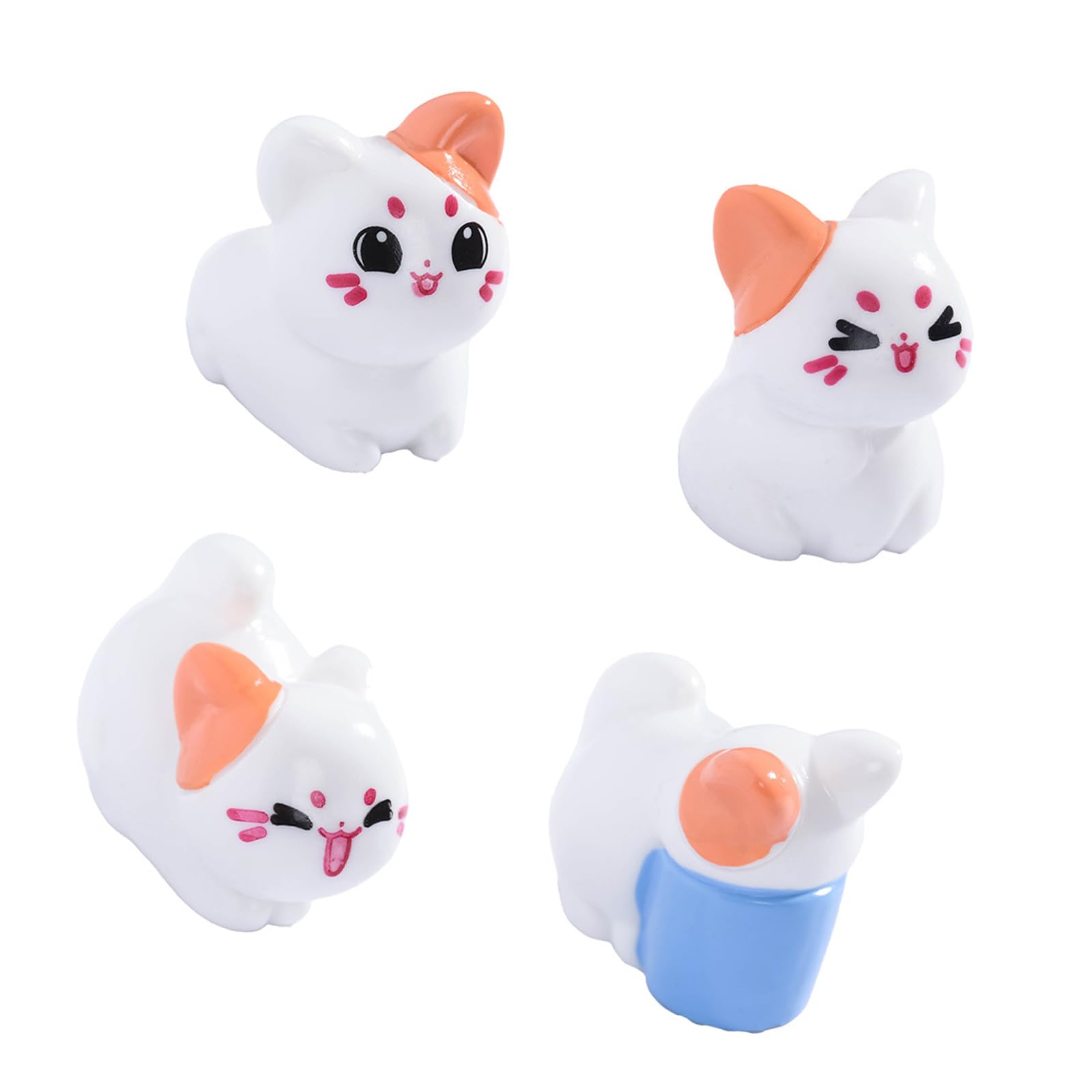 Ekoama Minisature Cat Statue Garden Decors Resin Cats Figurines Toy Minis Cake Toppers for Birthday Party Decoration Supplies