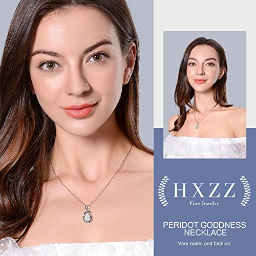 HXZZ Fine Jewelry Birthstone Gifts for Women Natural Gemstone Topaz Amethyst Opal Garnet Peridot Citrine Sterling Silver Pendant Necklace Birthday Gift for Wife Mom4