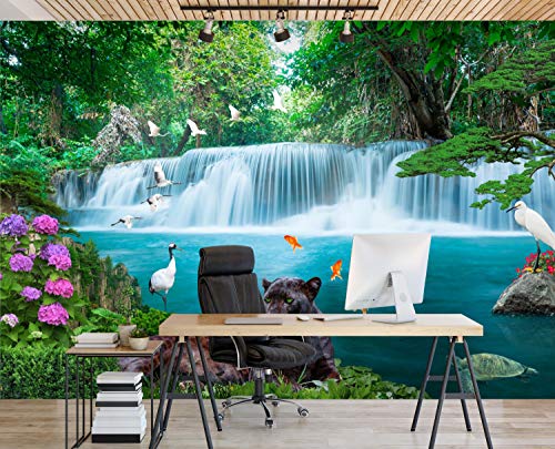 Wandmotiv24 Foto Murale Giungla cascata XL 350 x