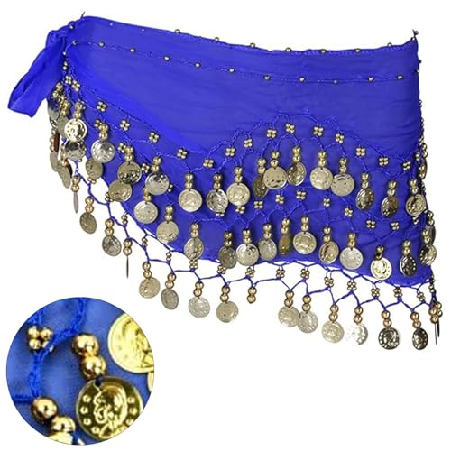Ya en mundofriki.es: Butyeak Cinturón de Baile para Danza India y del Vientre, con Pañuelo y Monedas, Azul Real