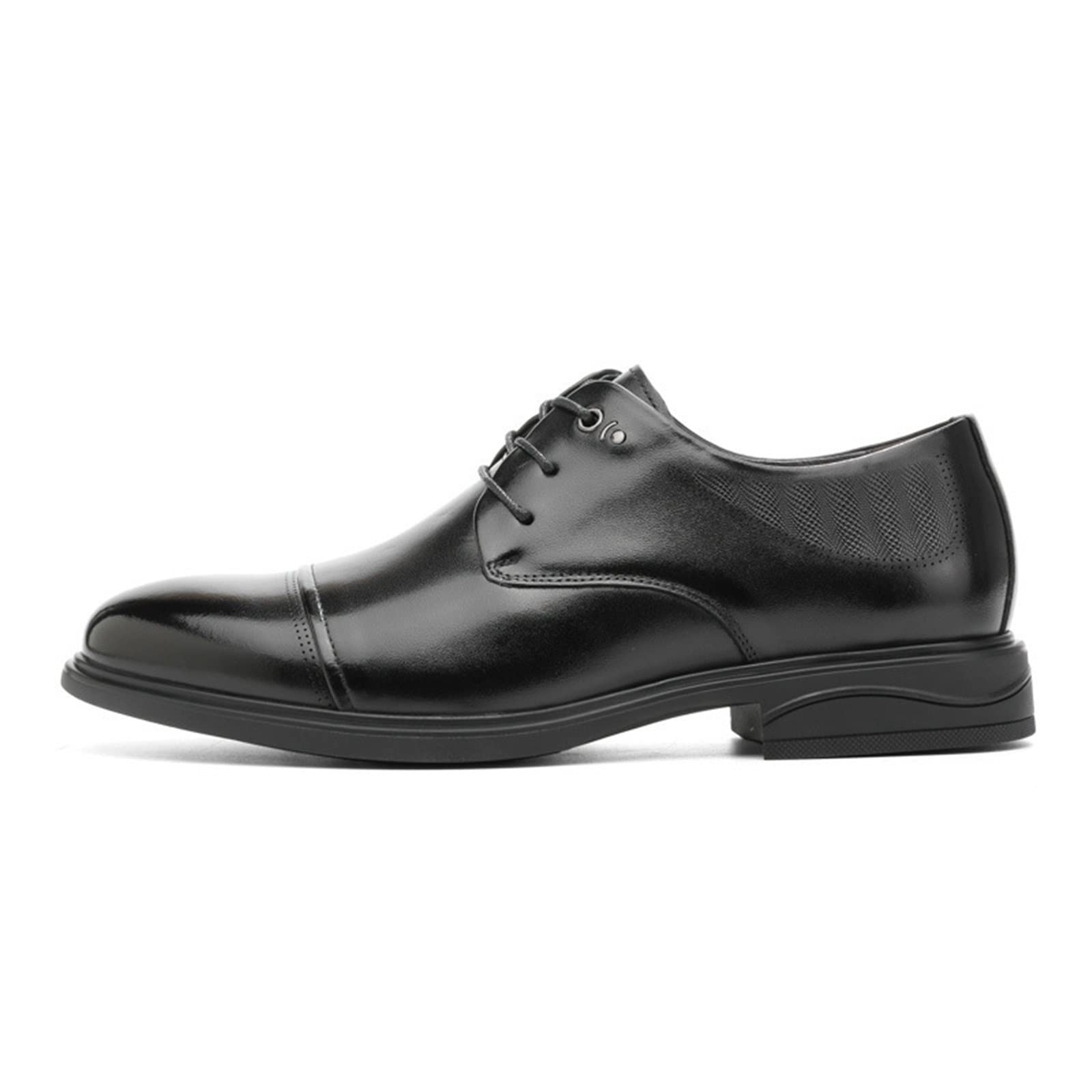 CARZE Scarpe da Lavoro da Uomo Scarpe da Uomo in Pelle Abiti da Cerimonia da Uomo Neri Scarpe comode da Uomo in Vera Pelle Scarpe Eleganti da Uomo(38)
