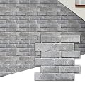 Commomy 3D Brick Peel and Stick -10 pcs 11.8"X11.8" Small Size Thin PVC Faux Brick Wall Panels Farmhouse 3D Wall Panels for Living Room,Bedroom,RV, Kitchen,Fireplace