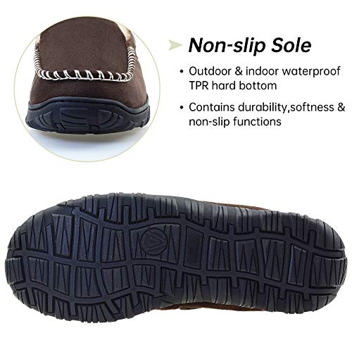Image of Vonair Mens Moccasin Slippers Indoor Outdoor Slip on Warm House Shoes Breathable Moccasins for Men