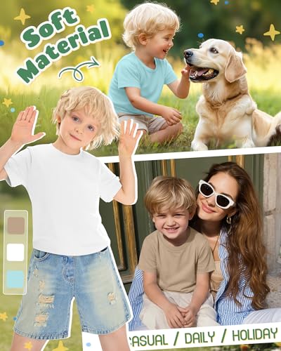 Image of Oakgarden 3 Pack Toddler Boys Crewneck T Shirts | 18M-5T, Short Sleeve Solid Tees, Soft Basic Tops, Baby Summer Clothes, Daycare, Preschool, Playdates, Daily Wear