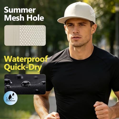 Image of M /L /XL /XXL Oversize Flat Bill Baseball Cap for Men Women Quick Dry Snapback Hats Summer Mesh 5 Panel Cap