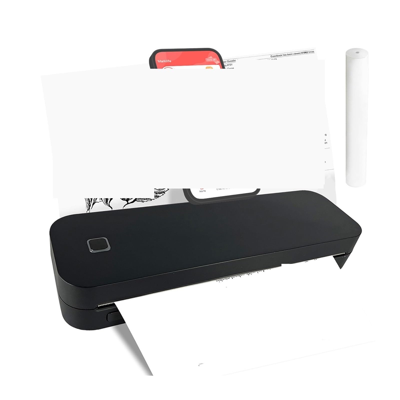 Impresora térmica portátil A4, máquina de impresión fotos y PDF, rollos papel doblados for oficina, hogar viajes, Uso diario confiable(10 volumes of A4 paper)