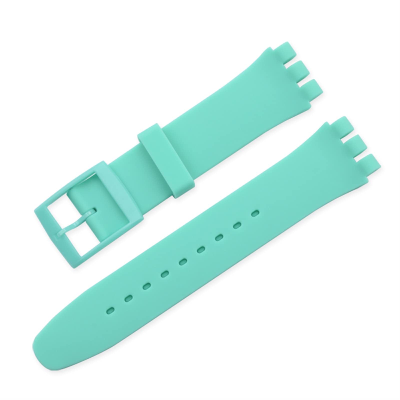 Bracelet de rechange tendance en silicone transparent compatible avec Swatch 12 mm, 16 mm, 17 mm, 19 mm, 20 mm (bleu, 12 mm), 19mm, Bois d'agar