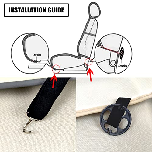 2Pcs -Premium Pu Leather Front Car Seat Cover Protector Compatible With 90% Vehicles, Anti-Slip And Full Wrap Bottom (Black) #TOP6