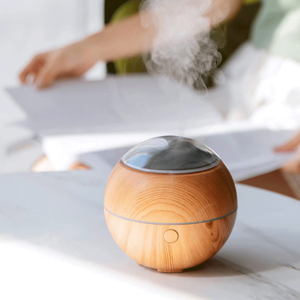 Habiba Luftbefeuchter Mini-Diffusor für ätherische Öle，100 ml Ultraschall-Raumduft-Aromatherapie-Diffusor，Kühlnebel-Luftbefeuchter mit 7 Farb-LED-Leuchten Still