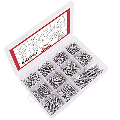 Kit de tornillos autoperforantes de acero inoxidable Hex 295 piezas miniatura 5