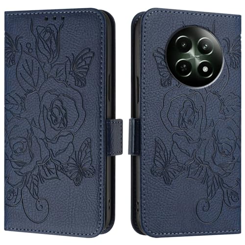 Étui Realme 12 5G housse de protection fine en cuir PU bleu