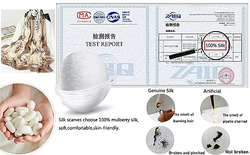 K-Elewon 100% Mulberry Silk Long Scarf Headscarf Fashion Scarves Natural Silk Shawls for Women H103