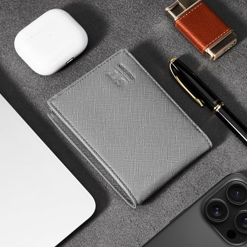Image of Gostwo Slim Wallet for Men Minimalist Wallet Leather ID Window Card Case with Money Clip