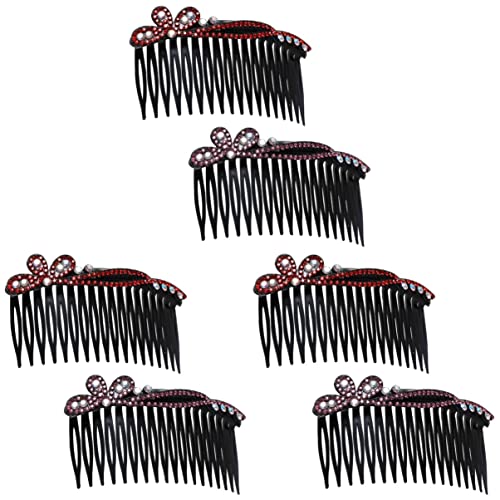 LALAFINA Triángulo Lateral de 6 Uds. Clip de Peine de Color de Dientes Ciruela Antideslizante para Mujeres para Peines Flequillo Niñas Accesorios No Plásticos Antideslizante Diamantes de Cover