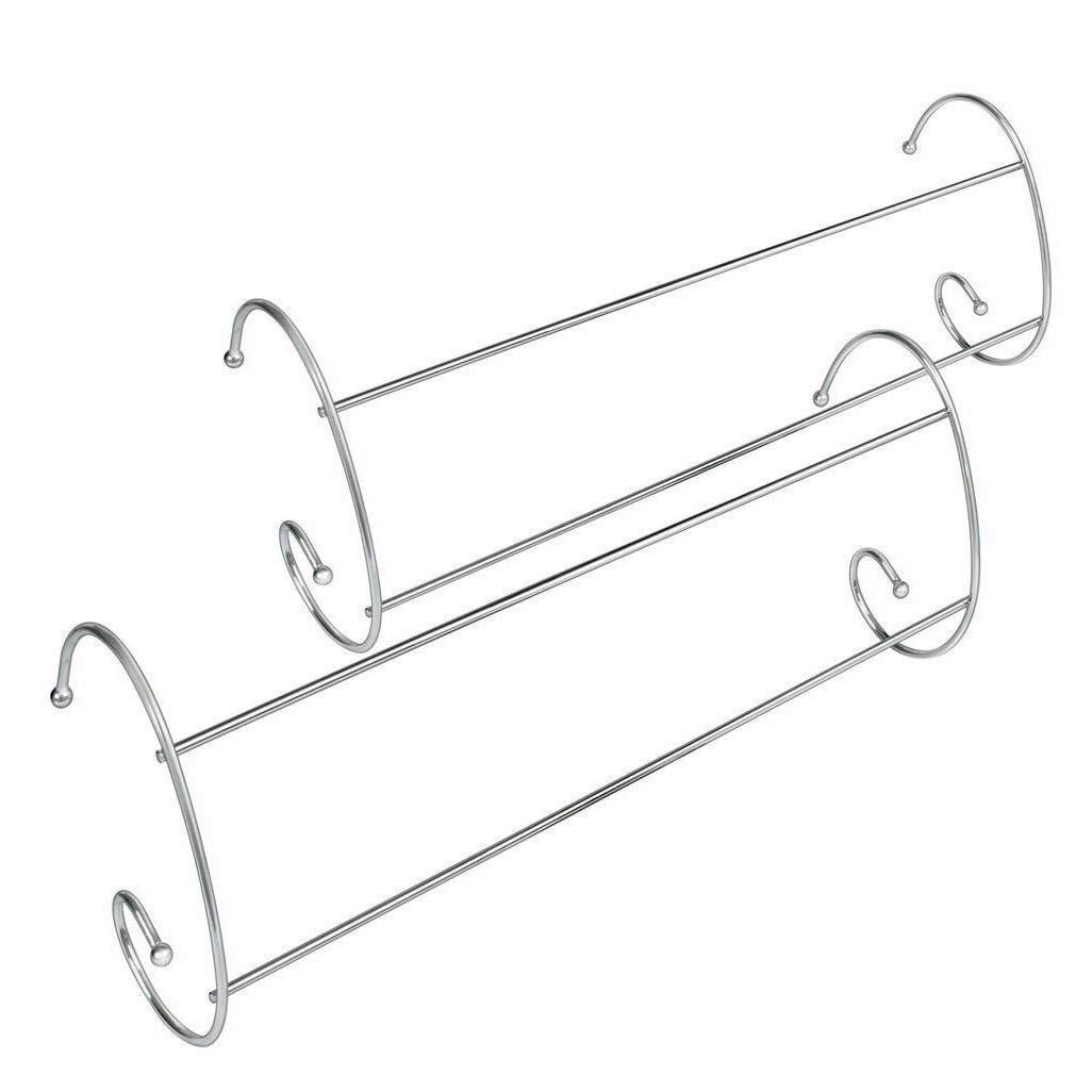 Homion Silver Radiator Airer, Pack Of 2 Chrome Twin Radiator Indoor Clothes Airer Dryer Towel Rail Rack Stand