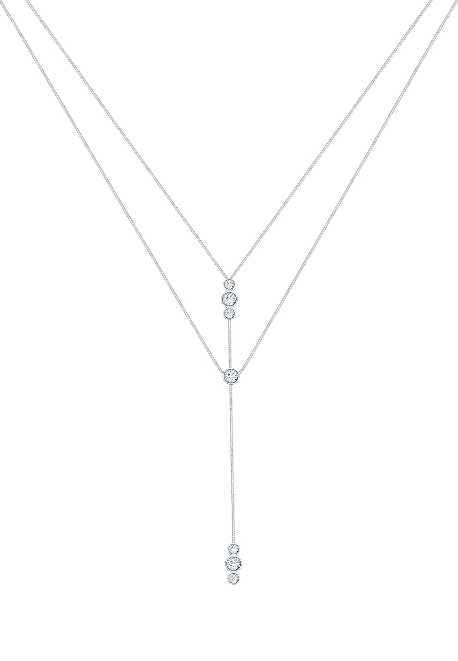 Elli Collar en forma Y de mujer con plata, 45 cm
