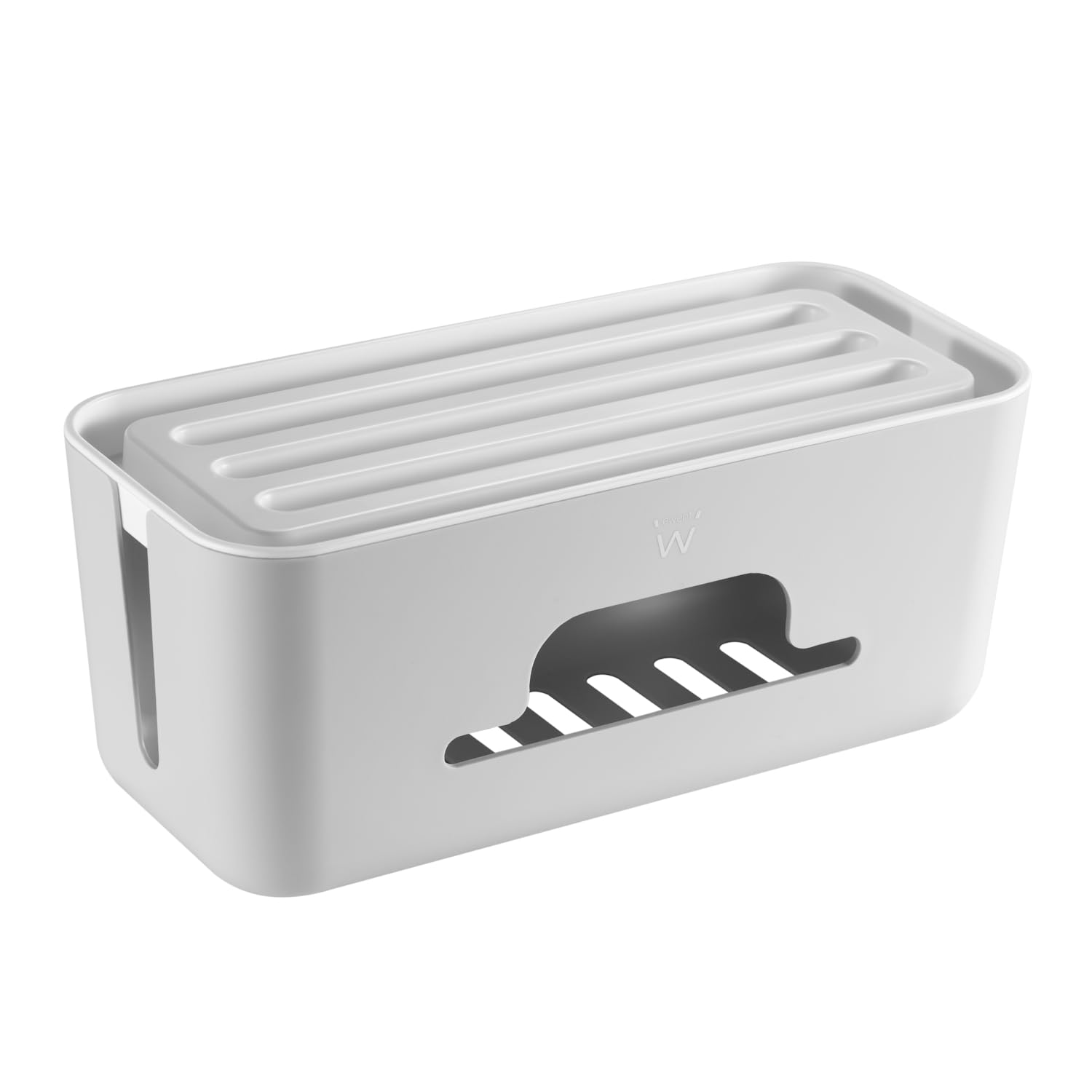 Skrzynka kablowa, Ewent Pojemnik na wiele kabli i gniazd, Organizator kabli, Organizator na kable, Ukryj przewody, 30,7x13,5x13 cm - biały