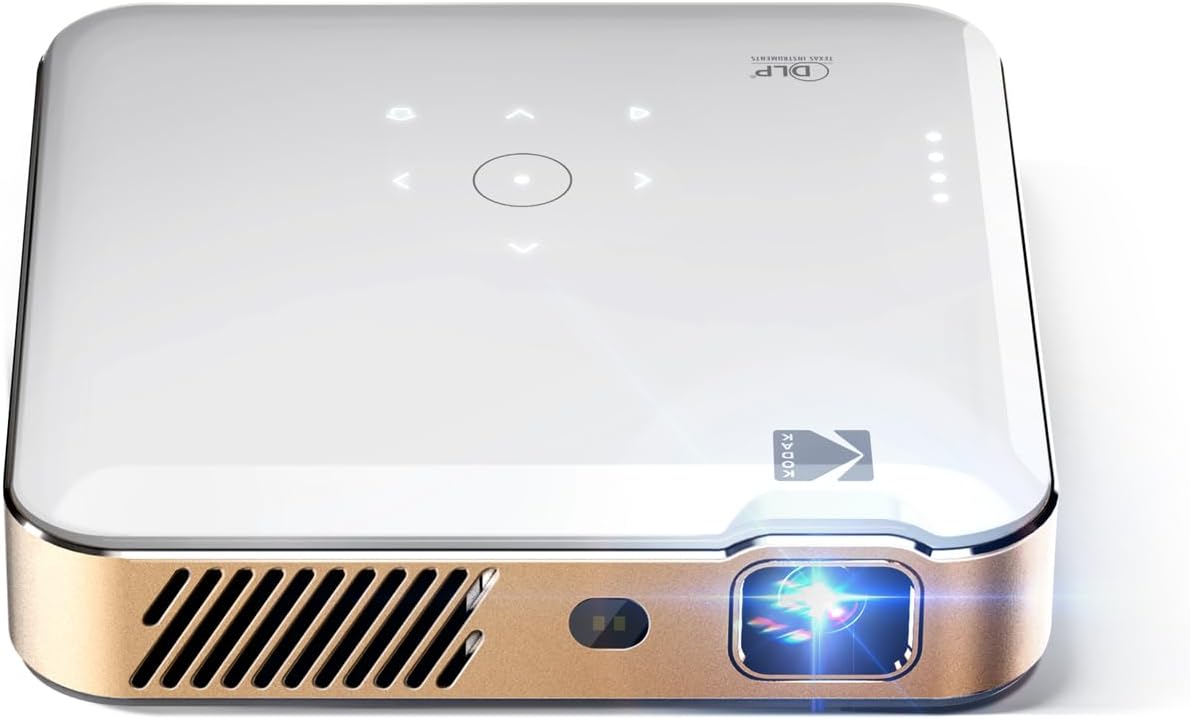 Kodak Luma 500 Mini Projector | 1080p Full HD Portable Outdoor Projector with Wi-Fi, Bluetooth, HDMI & USB | Google TV 11.0 OS, Netflix Certified, Chromecast Built-In, 150 Lumens, 150” Display