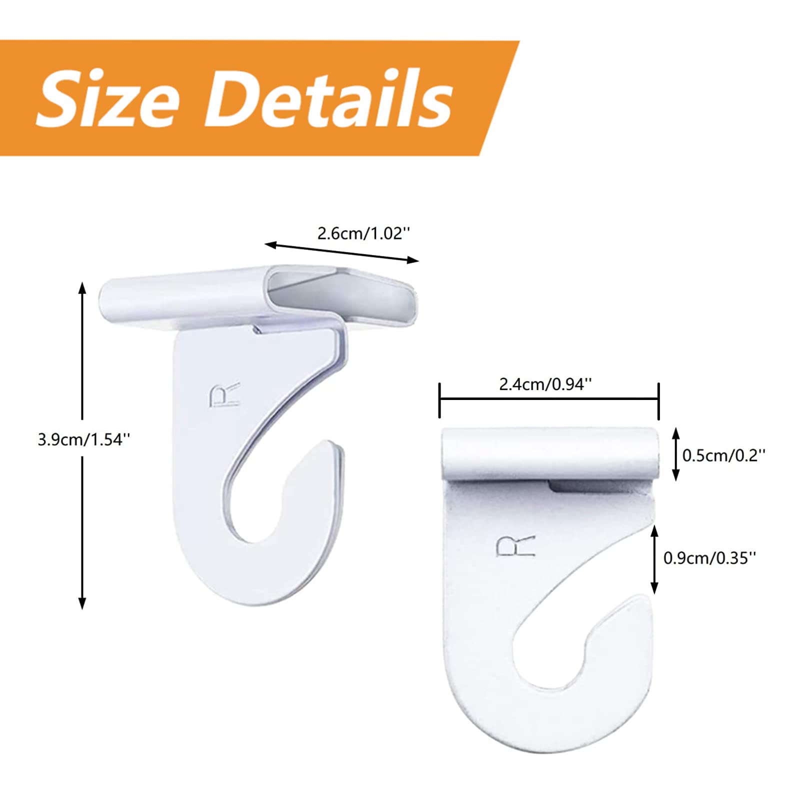 MOROBOR Drop Ceiling Hooks, 8pcs Metal T-Bar Hooks Suspended Ceiling Tile Hook Ceiling Clips for Hanging Plants and Decorations in Home Classroom Grid Office (White)