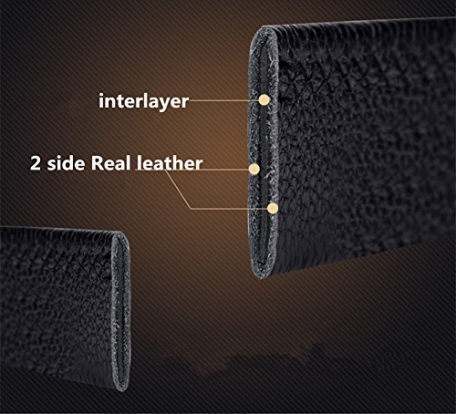 Top Grain Soft Leather Belts For Men 35mmRatchet No Hole Belt Dragon Black3