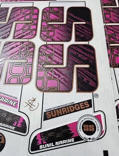 Image of Cottontail Cricket Bat Sticker | 4D SUNIL English Willow Sports Fiber Tape Embossed Accessories Pink