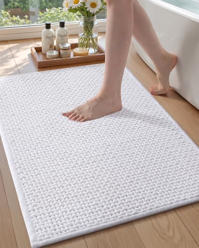 COLOR&GEOMETRY Tapis Salle de Bain Antidérapant 40 x 60 cm, Tapis de Bain Chenille Absorbant Séchage Rapide, Tapis Baignoire Doux Lavable pour Salle de Bain,...