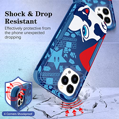 Oqplog For Iphone 13 Pro 6.1” Heavy Duty Phone Case For Girls Kids Women Boys Cute Anime Cartoon Hard Triple Layers Cover Full Body Rugged Military Grade Drop Shockproof Cases For Apple 13Pro Maro #TOP4