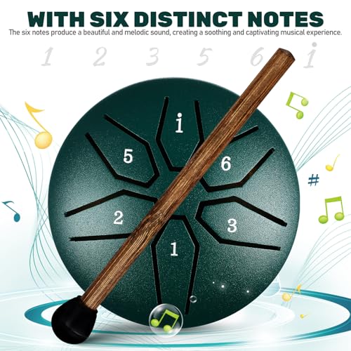 Toyvian Steel Tongue Drum 6 notas 3 pulgadas miniatura 3