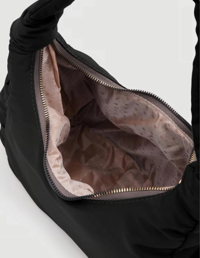 Base'ic Women's Nylon Shoulder Bag – Minimalist Everyday Purse with Gold Hardware, Zipper Closure & Polyester Lining3