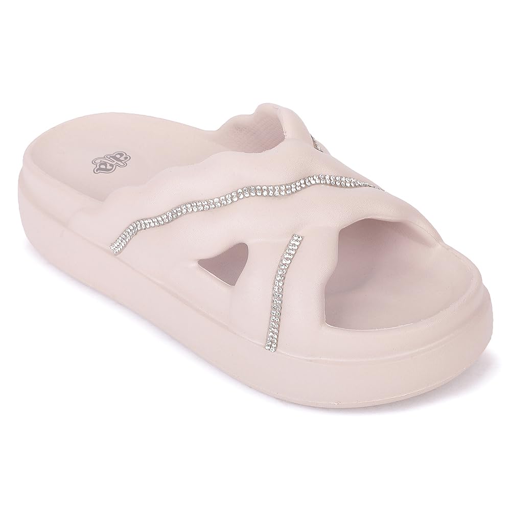 liberty A-HA RESTWALK Peach & Light Grey BIN Slippers for Women-picture-23