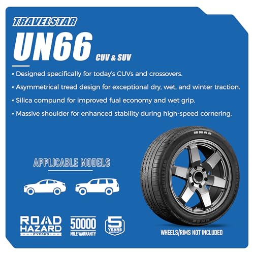 Set of 4 (Four) Travelstar UN66 225/70R16 103H All-Season High Performance CUV/SUV Tires 225/70/16 - Includes Two-year Road Hazard Warranty (Tire Only) - Image 3