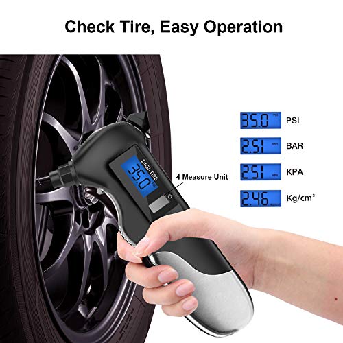 AXELECT 9-in-1 Digital Tire Pressure Gauge,150PSI 4 Settings for Car Truck with Multi-Functional Rescue Tools - Thumbnail 7