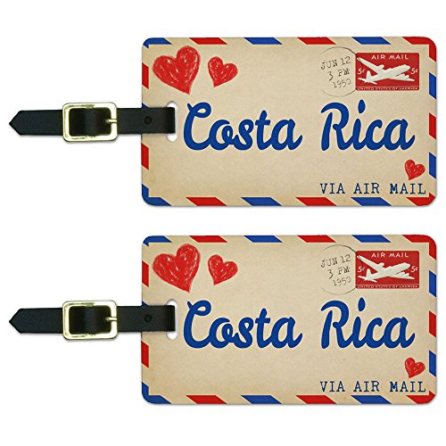 Graphics & More Air Mail Postcard Costa Rica Luggage Tag