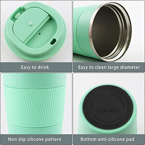 Image of YELONA Baby Pink 510 ML Insulated Stainless Steel Coffee Tea Tumbler for Hot Cold Beverages Portable Travel Mug Leak Proof Sipper Lock Lid Thermos Multipurpose for Home Office Gifts