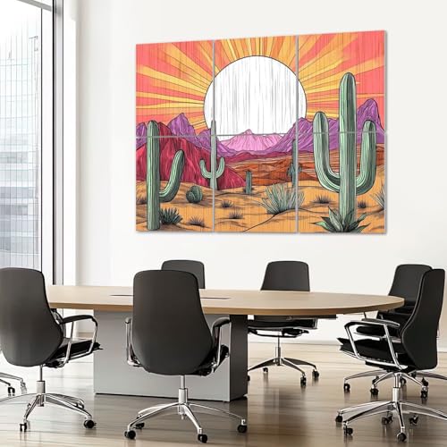 Paneles acústicos decorativos autoadhesivos 6 piezas 72"x48" con diseño boho occidental miniatura 7