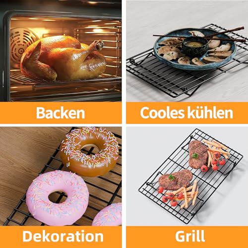Image of 4 Cooling Racks for Cooking and Baking, 4 Tier Cooling Rack, Collapsible, 26 x 41 cm, Cool Batches of Biscuits, Non-Stick and BPA-Free, Oven and Dishwasher Safe (black198)