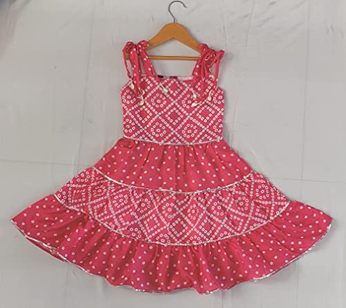 Image of VIKITA Girls Dresses Summer Sleeveless Party Frock for 1 to 8 Years Girls (7-8 Years, Pink)