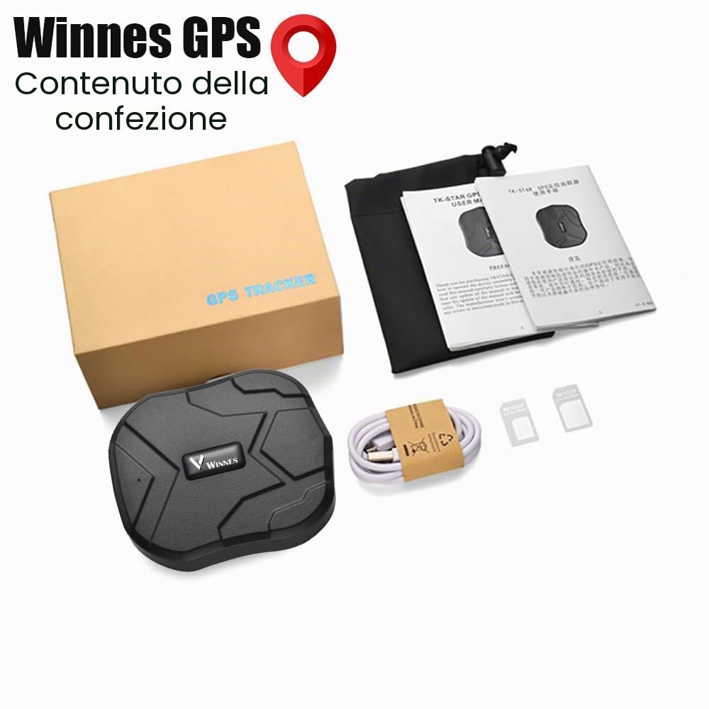 Winnes 4G TK905 - Localizzatore GPS magnetico per auto, camper e auto, facile installazione, tracciamento live con app, trasmettitore GPS, trasmettitore con fino a 60 giorni in standby, forte