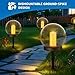 NiceBuy 2-Pack 7.4x7.3 Solar Floating Pool Lights Ball Outdoor Water-Resistant IP66 Solar-Powered That Float Candles Flickering Lights for Swimming Pool Decor Pond Garden Party