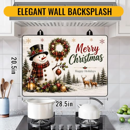 Image of NYZE Christmas Stove Top Cover for Electric Stove, Glass Stove Top Cover, Heat Resistant Glass Stovetop Protector, Kitchen Decor, Dish Drying Mats Cover for Washer Ceramic Top, 28.5x20.5 in
