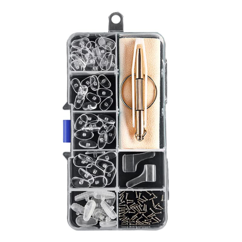 ELEPHANTBOAT® Eyeglasses Nosepad Repairing Kit,35pcs Silicone Nosepad with 3 in 1 Screwdriver,Screws Tweezers,Antiskid Ear...