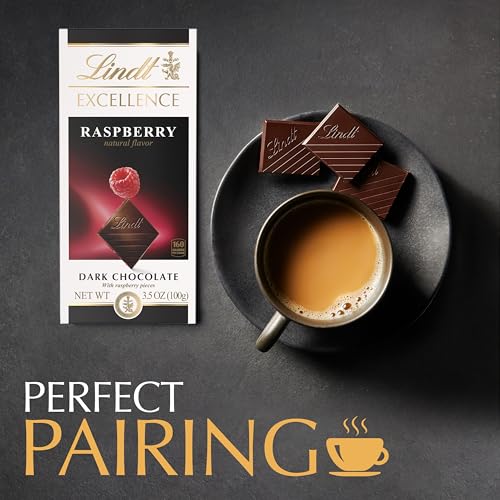 Image of Lindt EXCELLENCE Raspberry Dark Chocolate Candy Bar, 12 Pack, 3.5 oz. Bar