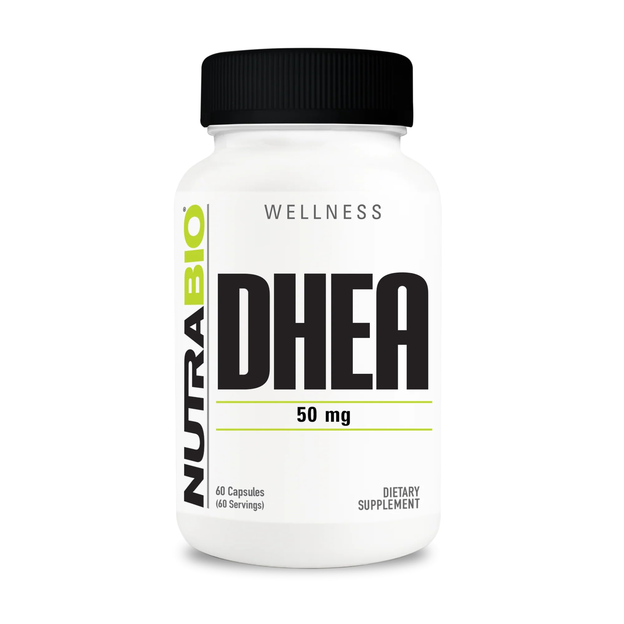 NutraBio DHEA Supplement- for Men and Women- DHEA (50 mg) 60 Capsules